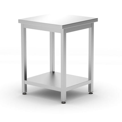 Central Table with Shelf Bolted 600mm Depth | HENDI Kitchen Line | 600x600x850mm