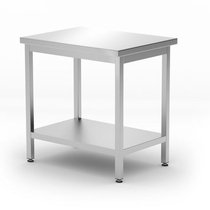 Central Table with Shelf Bolted 600mm Depth | HENDI Kitchen Line | 800x600x850mm