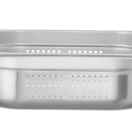 GN 1/2 container, perforated, HENDI, Profi Line PLUS, GN 1/2, 6,5L, Silver, 325x265x(H)100mm