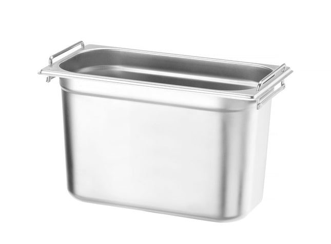 GN 1/3 container, dropped handles, HENDI, Profi Line PLUS, GN 1/3, 4L, Silver, 325x176x(H)100mm