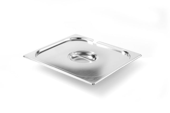 Lid for GN containers with spoon recess, HENDI, Profi Line PLUS, GN 1/3, Silver, 325x176mm