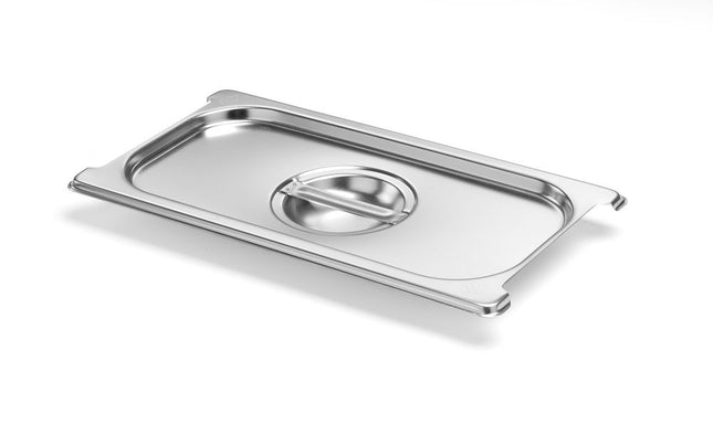 Lid for GN containers with handle recess, HENDI, Profi Line PLUS, GN 1/4, Silver, 265x162mm