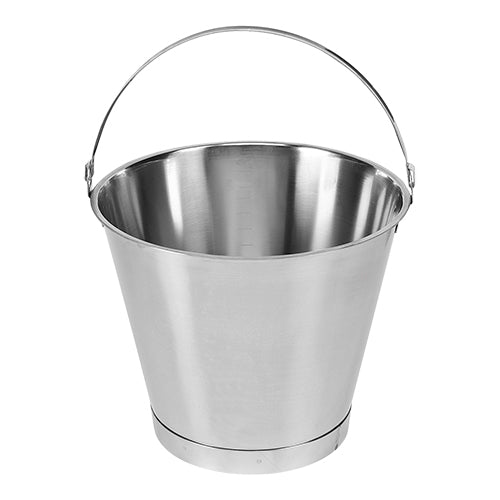 Stainless Steel Graduated Bucket with Reinforced Base | EMGA | 10 L | Ø30 x H26 cm 1