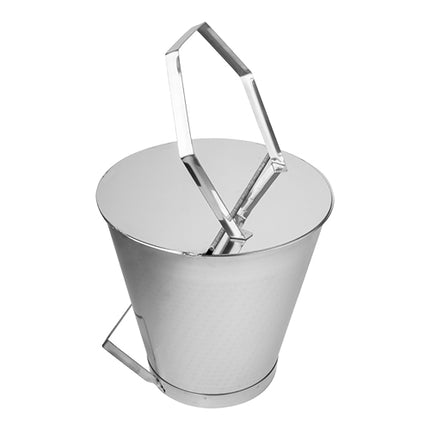 Stainless Steel 18/10 Grease Transport Bucket with Lid | EMGA | Graduated with Easy-Pour Handles | 17 L, Ø34.5 x H32 cm 1