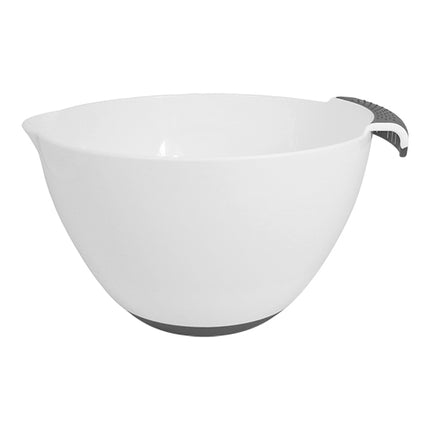 White Polypropylene Mixing Bowl with Spout and Non-Slip Bottom | EMGA | 2.5 L | Ø20 x H13 cm 1