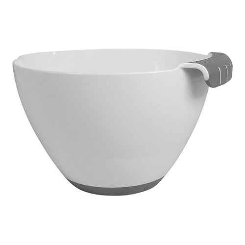 White Polypropylene Mixing Bowl with Spout and Non-Slip Base | EMGA | 4 L | Ø24 x H15 cm 1