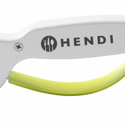 Knife Sharpener with Carbide Blades and Finger Guard | HENDI | White | 140x15x65 mm