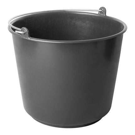Black Polyethylene Bucket with Measuring Scale | EMGA | 12 L | Ø31 x H26 cm 1