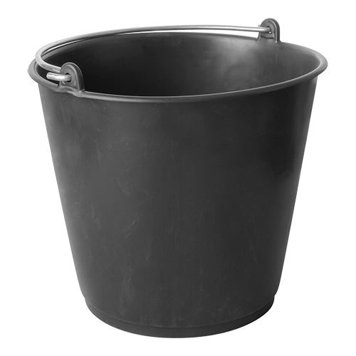 Black PE Bucket with Measuring Scale | EMGA 821002 | 20 L | Ø35 x H34 cm 1