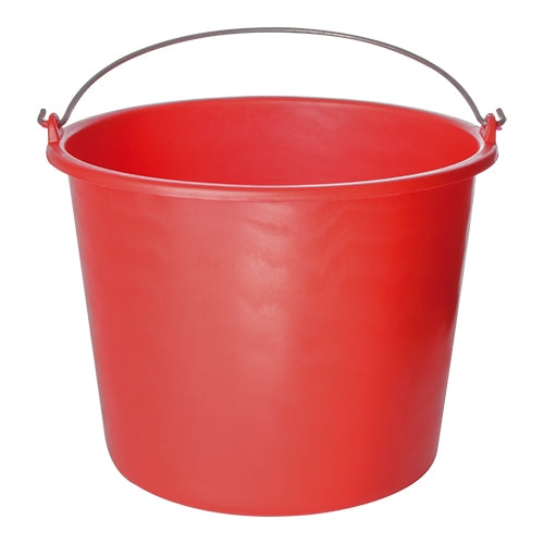 Red Polypropylene Bucket with Measuring Scale | EMGA | 12 L | Ø31 x H25 cm 1