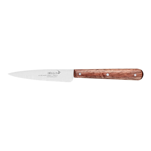 Paring Knife with Wooden Handle | Déglon | Smooth Stainless Steel Blade | 8 cm Blade 1