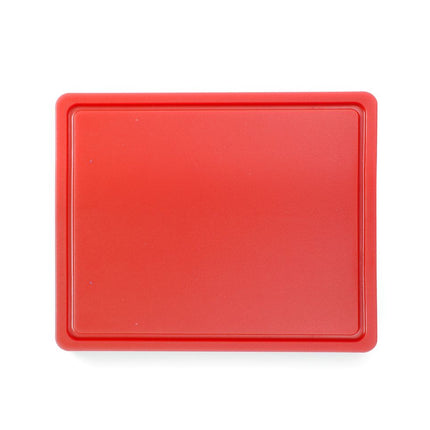 Cutting Board HACCP with Groove | HENDI | GN 1/2 | Red | 325x265mm