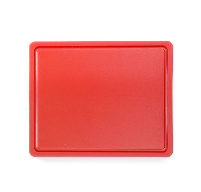 Cutting Board HACCP with Groove | HENDI | GN 1/2 | Red | 325x265mm