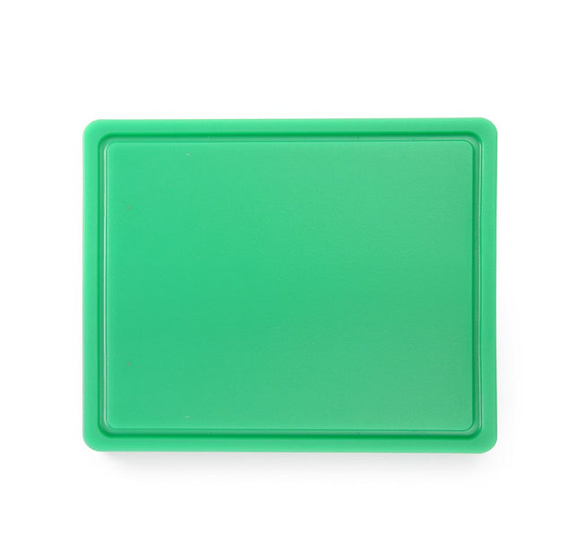 Cutting Board HACCP with Groove | HENDI | GN 1/2 | Green | 325x265mm
