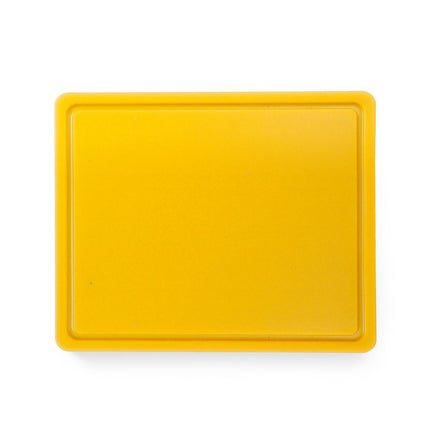 Cutting Board HACCP with Groove | HENDI | GN 1/2 | Yellow | 325x265mm