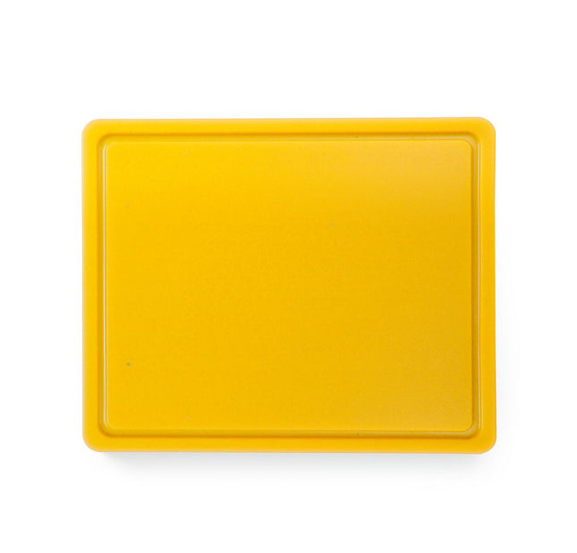 Cutting Board HACCP with Groove | HENDI | GN 1/2 | Yellow | 325x265mm