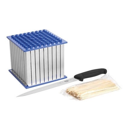 Kebab and Satay Skewer Tool with Knife | EMGA | Stainless Steel | 17.5 x 17.5 x H17 cm 1