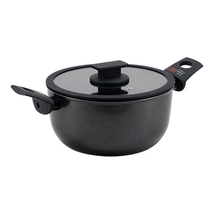 Medium Aluminium Nonstick Stock Pot with Glass Lid | Accademia Mugnano Fortezza Protection Shield | 6 L | Ø26 x H12.9 cm 1