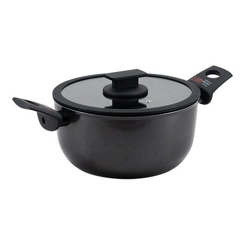 Medium Aluminium Nonstick Stock Pot with Glass Lid | Accademia Mugnano Fortezza Protection Shield | 6 L | Ø26 x H12.9 cm 1