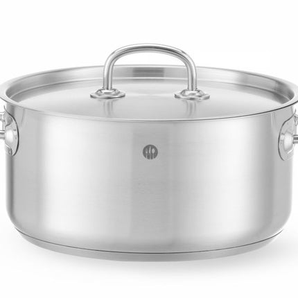 Low Stew Pot with Lid | HENDI Kitchen Line | 4.9L | Ø240x110mm