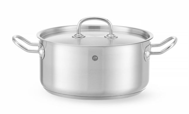 Low Stew Pot with Lid | HENDI Kitchen Line | 4.9L | Ø240x110mm