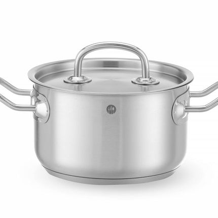 Srednje visok lonec za dušenje s pokrovom | HENDI Kitchen Line | 9.5L | ⌀280x(H)155mm
