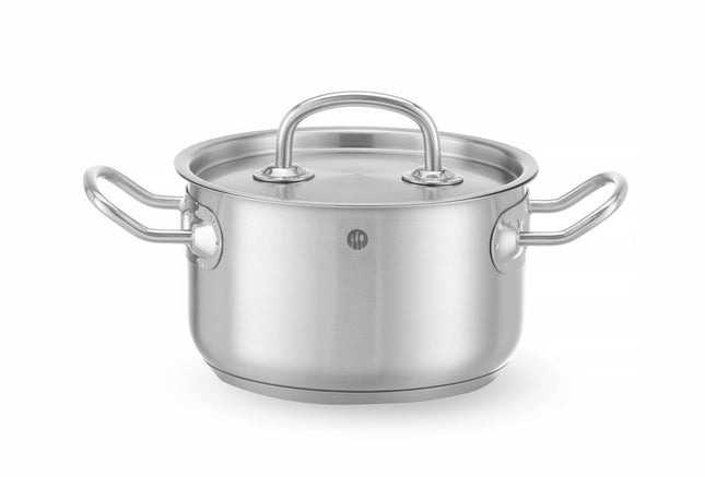 Srednje visok lonec za dušenje s pokrovom | HENDI Kitchen Line | 9.5L | ⌀280x(H)155mm