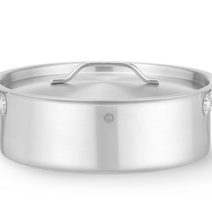 Low Pot with Lid, Round, 14.1L | HENDI | Stainless Steel Construction