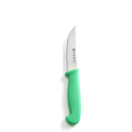 Multipurpose Knife with Granton Edge Short Model 190mm | HENDI | Green