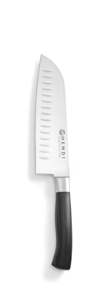 Santoku Knife with Granton Edge | HENDI Profi Line | 310mm | Black