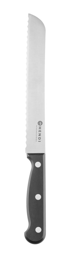 Bread knife 200 mm, stamped, HENDI, Profi Line, Black, (L)322mm