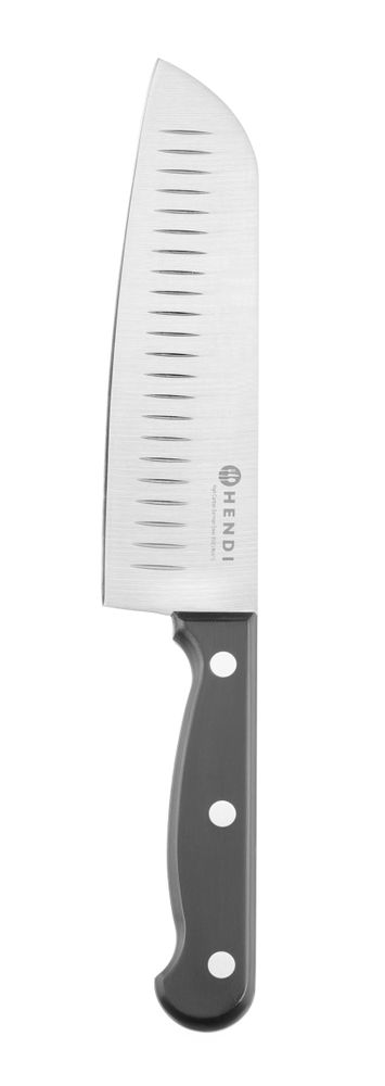 Santoku knife 180 mm, stamped, HENDI, Profi Line, Black, (L)297mm
