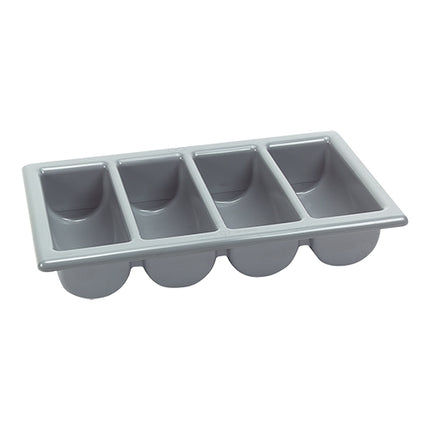 Cutlery Bin GN 1/1 with 4 Compartments | EMGA | Gray | 53 x 32.5 x H10 cm 1