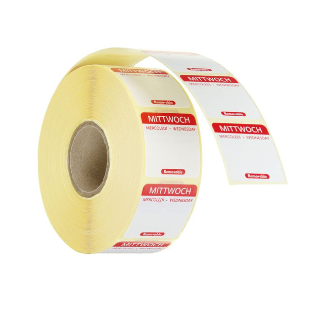 Daily food safety labels, multi-use, easy removable, HENDI, Wednesday, 1000 pcs., 25x25mm
