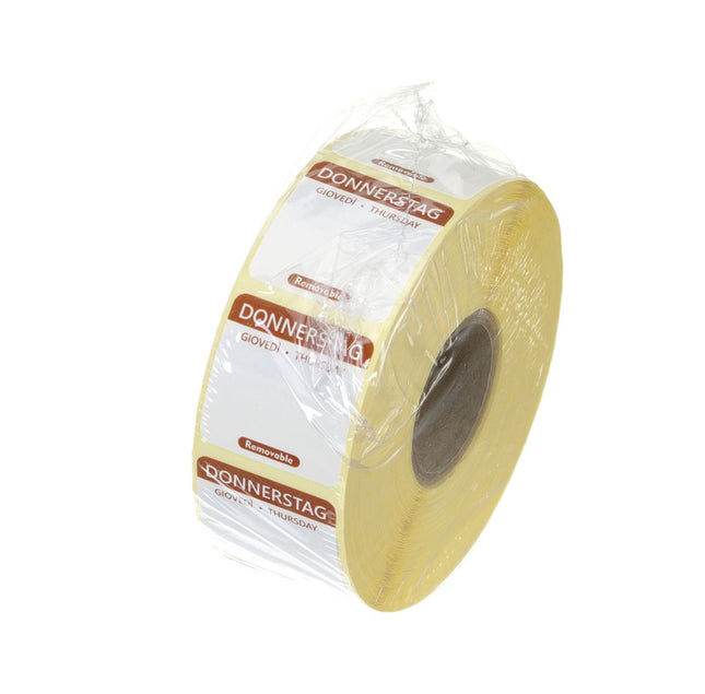 Daily food safety labels, multi-use, easy removable, HENDI, Thursday, Brown, 1000 pcs., 25x25mm