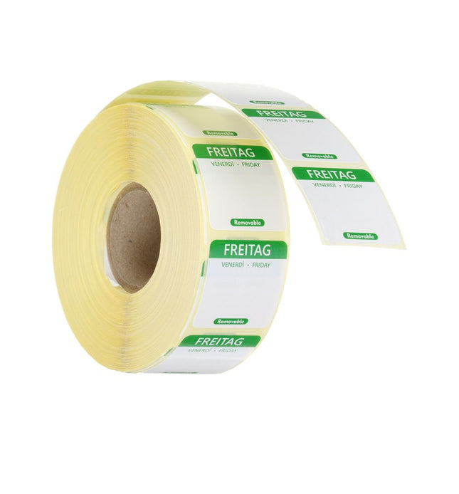 Daily food safety labels, multi-use, easy removable, HENDI, Friday, Green, 1000 pcs., 25x25mm