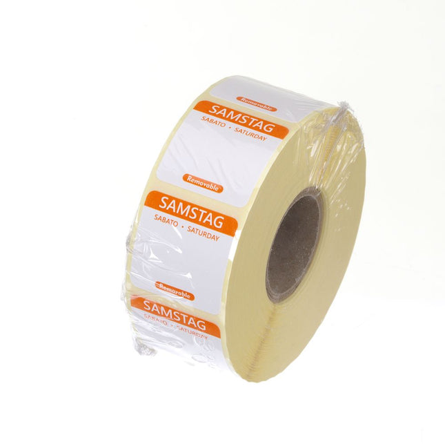 Daily food safety labels, multi-use, easy removable, HENDI, Saturday, Orange, 1000 pcs., 25x25mm