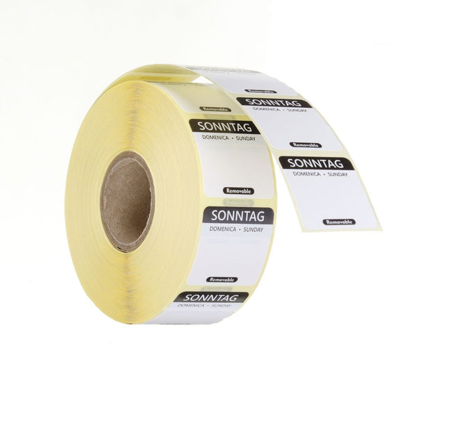 Daily food safety labels, multi-use, easy removable, HENDI, Sunday, Black, 1000 pcs., 25x25mm