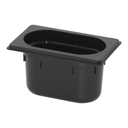 GN 1/9 Gastronorm Pan Black Polycarbonate | CaterChef | 100 mm | 0.8 L 1