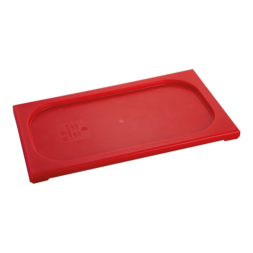 CaterChef GN 1/3 Gastronorm Lid, Red PP | 32.5 x 17.6 cm 1