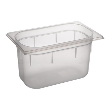 CaterChef GN 1/4 Polypropylene Gastronorm Food Pan | Transparent | 150 mm | 3.7 L 1