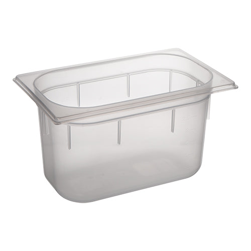 CaterChef GN 1/4 Polypropylene Gastronorm Food Pan | Transparent | 150 mm | 3.7 L 1