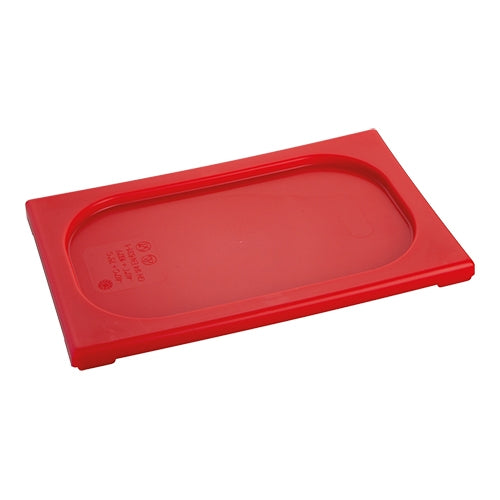 CaterChef GN 1/4 Polypropylene Gastronorm Lid | Airtight Red | 26.5 x 16.2 cm 1