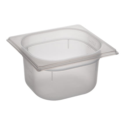 CaterChef GN 1/6 Polypropylene Gastronorm Pan, Transparent, 100 mm, 1.5 L 1