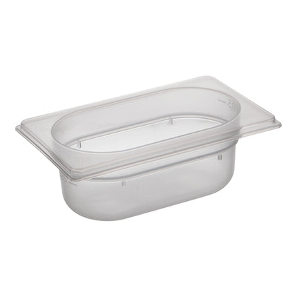 CaterChef GN 1/9 Polypropylene Gastronorm Pan, Transparent, 65 mm, 0.6 L 1