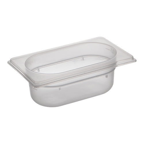 CaterChef GN 1/9 Polypropylene Gastronorm Pan, Transparent, 65 mm, 0.6 L 1