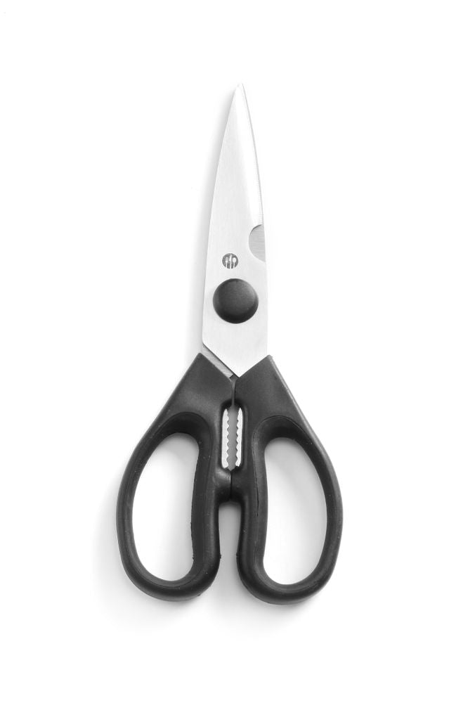 Kitchen Shears Serrated Blade | HENDI | Black Softgrip Handle | 200mm Length