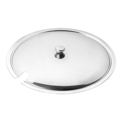 EMGA Stainless Steel Soup Terrine Lid | Round with Ladle Hole 1