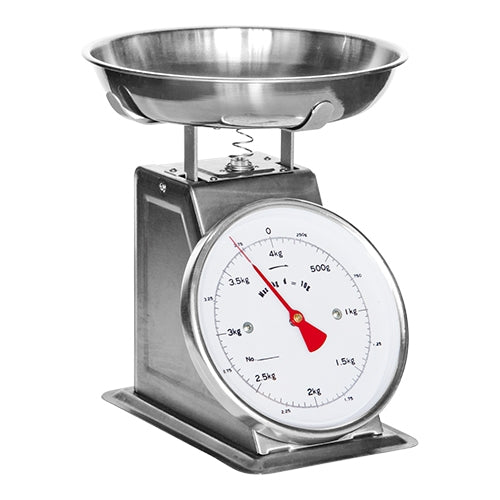 Mechanical Scale with Pan | EMGA | Stainless Steel | 4 kg / 10 g | 28 x 27 x H32.5 cm 1