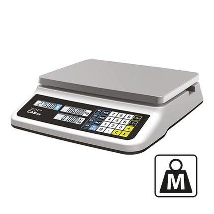 Calibrated Retail Scale 15 kg | CAS | Stainless Steel Platform 33 x 23.5 cm | Tare Function 1
